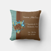 Coussin Éléphant bleu, vert et Brown de bébé de plaid (Recto)