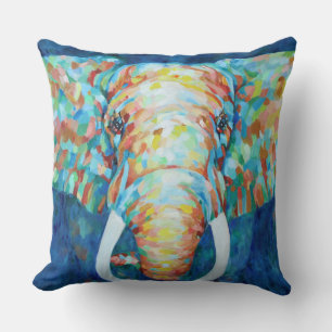 Coussin Eléphant coloré