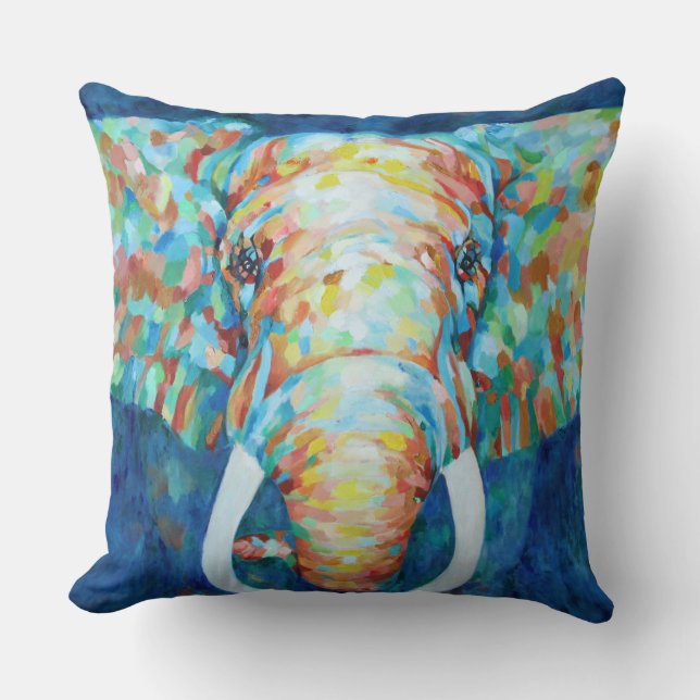 Coussin Eléphant coloré (Recto)