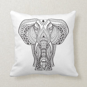 Coussin Éléphant d'Asie ethnique