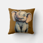 Coussin Éléphant de bébé adorable (Verso)