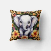 Coussin Éléphant de bébé adorable (Verso)