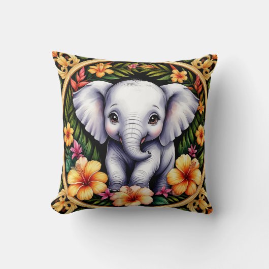 Coussin Éléphant de bébé adorable (Recto)