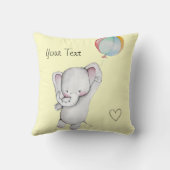 Coussin Éléphant de bébé avec le carreau de jaune de (Verso)