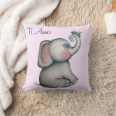 Coussin Éléphant de bébé avec le carreau de rose d'abeille (Couverture)