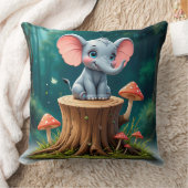 Coussin Éléphant de bébé de dessin animé adorable (Couverture)