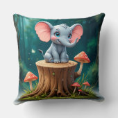 Coussin Éléphant de bébé de dessin animé adorable (Verso)