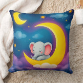 Coussin Éléphant de bébé mignon dormant sur une lune (Couverture)