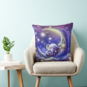 Coussin Éléphant de bébé mignon dormant sur une lune (Chaise)