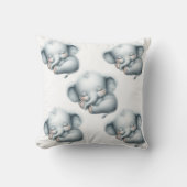 Coussin Éléphant de bébé mignon endormi sur un nuage - Déc (Recto)