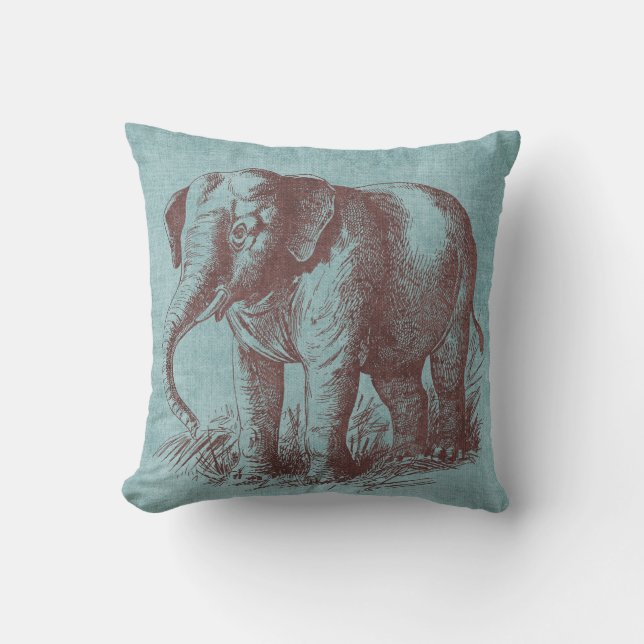 Coussin Éléphant de bébé vintage (Recto)