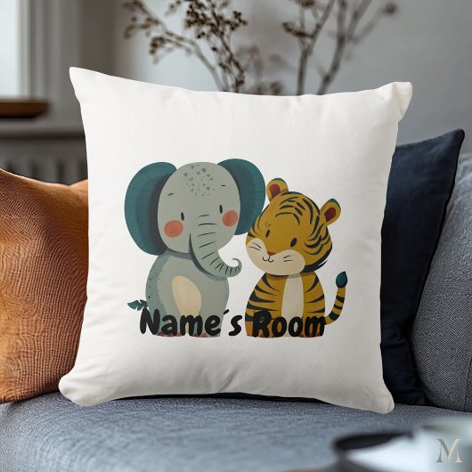 Coussin Eléphant de charme et Tiger Pals Salle pour enfant