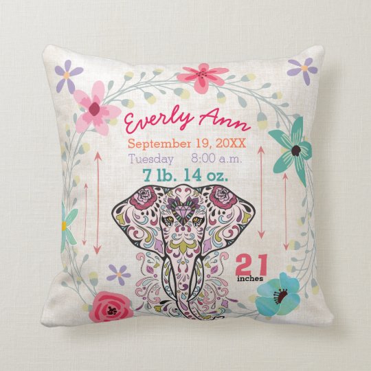 Coussin Éléphant de créature de jungle de bébé de stat de