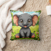 Coussin Éléphant de dessin animé adorable (Couverture)
