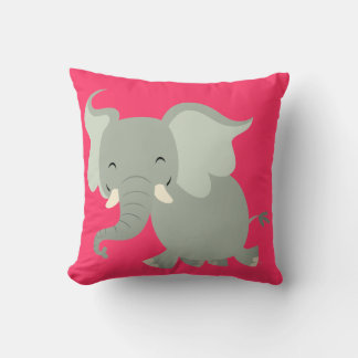 Coussin Éléphant de Dessin Animé Joyeux Mignon