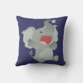 Coussin Eléphant de dessin mignon (Verso)