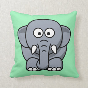 Coussin Eléphant de dessin sur la menthe