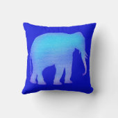 Coussin Éléphant de mosaïque bleue (Verso)