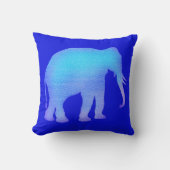 Coussin Éléphant de mosaïque bleue (Recto)
