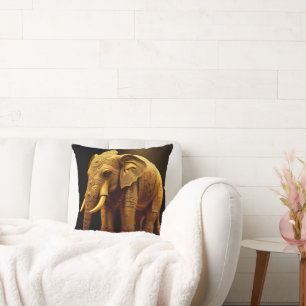 Coussin Éléphant Doré Royal