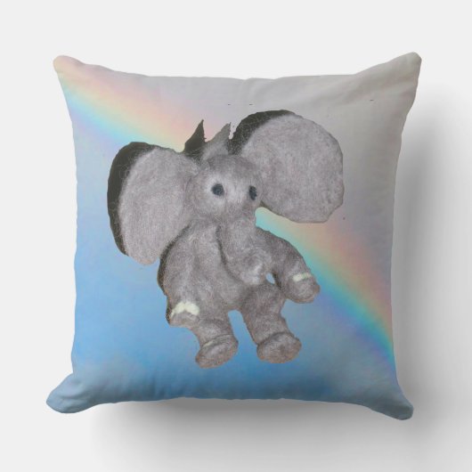 Coussin - Eléphant et Arc-en-ciel (Recto)