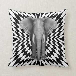 Coussin Éléphant et conception optique de motif, motif f