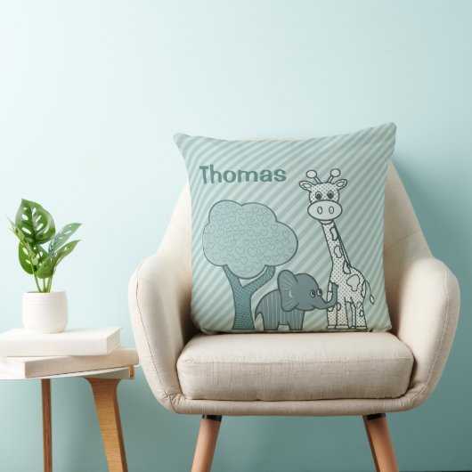 Coussin Éléphant et girafe de bébé (Chaise)