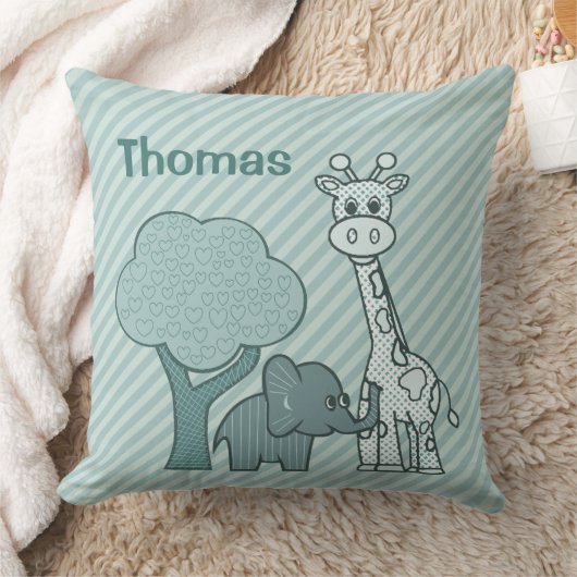 Coussin Éléphant et girafe de bébé (Couverture)