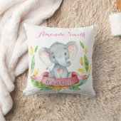 Coussin Éléphant Fille Bébé Rose (Couverture)