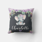 Coussin Eléphant Floral Violet Nouveau bébé Fille statisti (Verso)