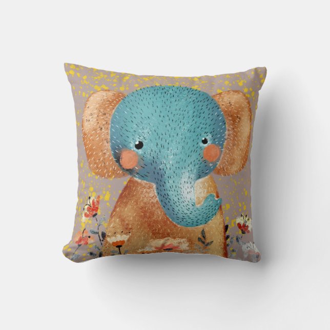 Coussin Éléphant gracieux dans la nature (Recto)