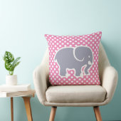 Coussin Eléphant gris mou sur Polka Dot motif pépinière (Chaise)