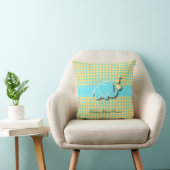 Coussin Éléphant jaune et bleu de bébé de plaid (Chaise)