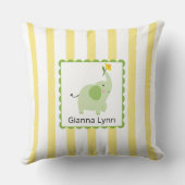 Coussin Éléphant Jaune Monogramme Bébé Fille Garçon (Verso)