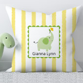 Coussin Éléphant Jaune Monogramme Bébé Fille Garçon