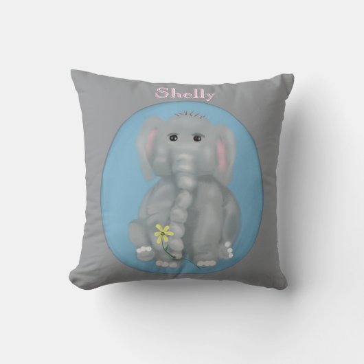 Coussin Éléphant Mignon (Recto)