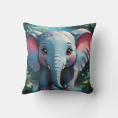 Coussin Eléphant mignon dans la pluie (Verso)