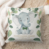 Coussin Eléphant mignon Petit Homme Verdure Or Statistique (Couverture)