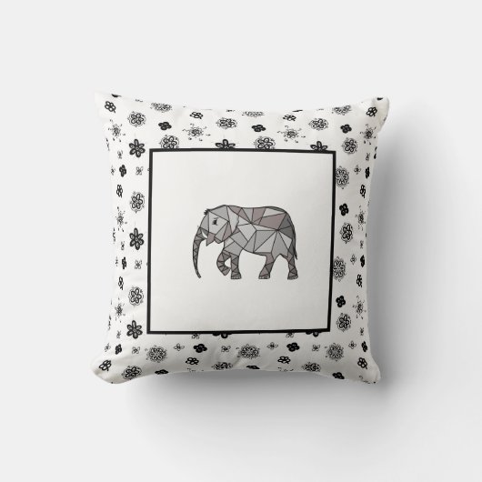 Coussin Eléphant naissance moderne bébé pour enfants Noir (Recto)