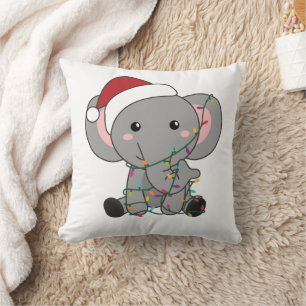 Coussin Eléphant Noël Neige Hiver Animaux Eléphants