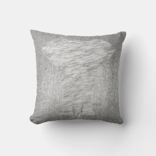 Coussin Éléphant noir métallique de peau d'animal de gr