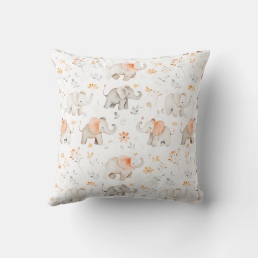 Coussin Elephant Nursery Room Motif mignon (Verso)