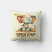 Coussin Éléphant Patchwork “Grandir en force (Recto)