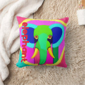 Coussin Eléphant psychédélique en pépinière (Couverture)