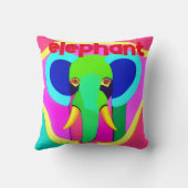 Coussin Eléphant psychédélique en pépinière (Verso)