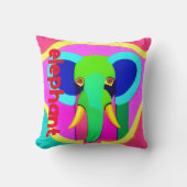 Coussin Eléphant psychédélique en pépinière (Recto)