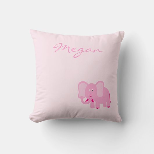Coussin Eléphant Rose Cute Design Jeu d'oreiller (Recto)
