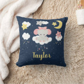 Coussin Elephant rose et marine (Couverture)