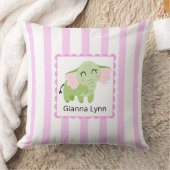 Coussin Éléphant Rose Monogramme Bébé Fille (Couverture)