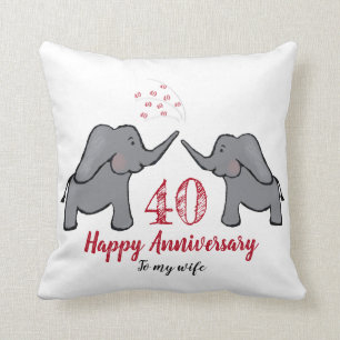 Coussin éléphant rouge à l'anniversaire du 40e anniversair